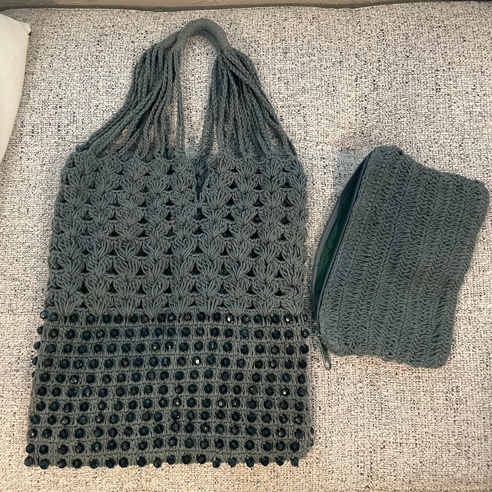 NWOT Free People Beaded Wonder Clutch with Removable Pouch